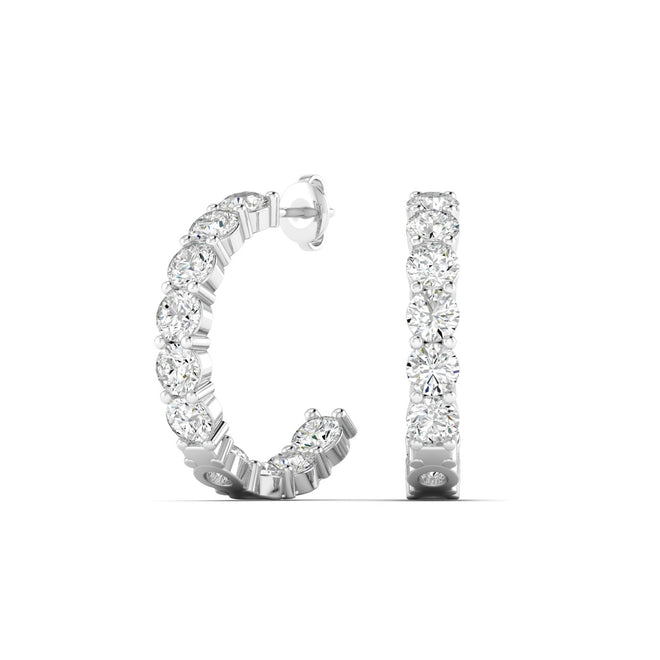 Lab Grown Inside - Out Diamond Hoops (4.00 Total Carat Weight F+Color VS+Clarity)