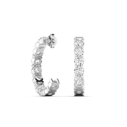 Lab Grown Inside - Out Diamond Hoops (4.00 Total Carat Weight F+Color VS+Clarity)