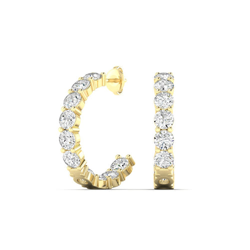 Lab Grown Inside - Out Diamond Hoops (4.00 Total Carat Weight F+Color VS+Clarity)