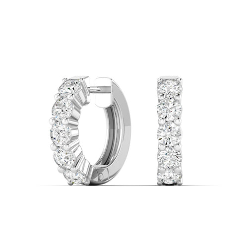 Lab Grown Round Hoop Earrings (F+Color-VS+ Clarity)