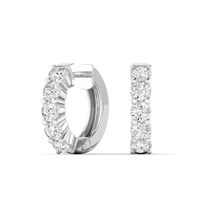 Lab Grown Round Hoop Earrings (F+Color-VS+ Clarity)