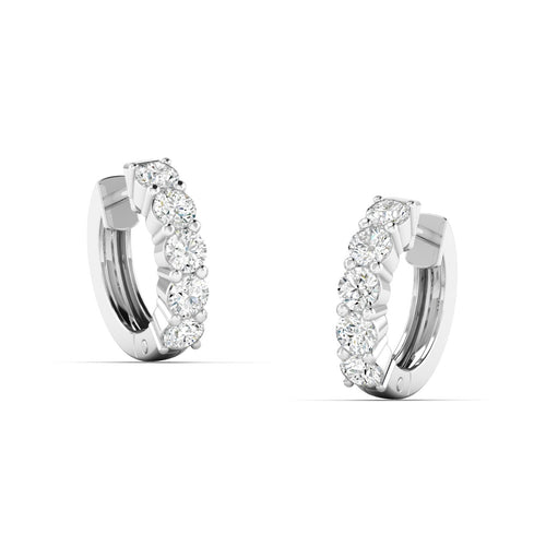 Lab Grown Round Hoop Earrings (F+Color-VS+ Clarity)