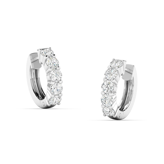 Lab Grown Round Hoop Earrings (F+Color-VS+ Clarity)