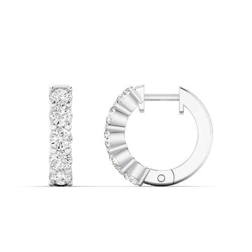 Lab Grown Round Hoop Earrings (F+Color-VS+ Clarity)