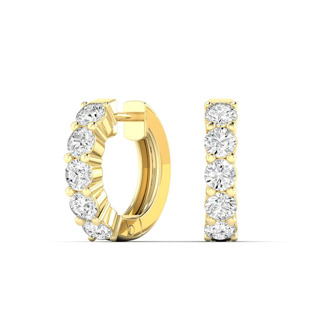 Lab Grown Round Hoop Earrings (F+Color-VS+ Clarity)