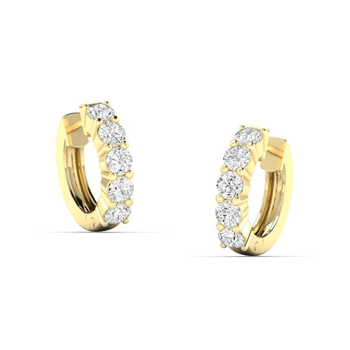 Lab Grown Round Hoop Earrings (F+Color-VS+ Clarity)