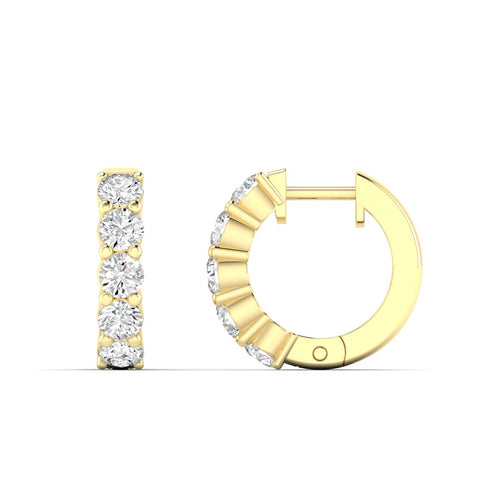 Lab Grown Round Hoop Earrings (F+Color-VS+ Clarity)