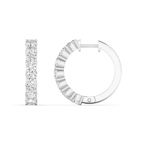Lab Grown Round Hoop Earrings (F+Color-VS+ Clarity)