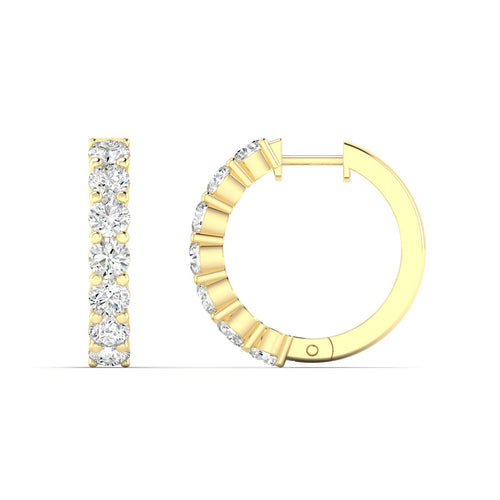 Lab Grown Round Hoop Earrings (F+Color-VS+ Clarity)