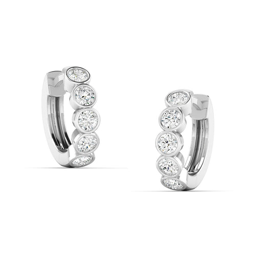 Lab Grown Diamond Huggy Earrings (0.75 TCW F+ Color+ VS+Clarity)