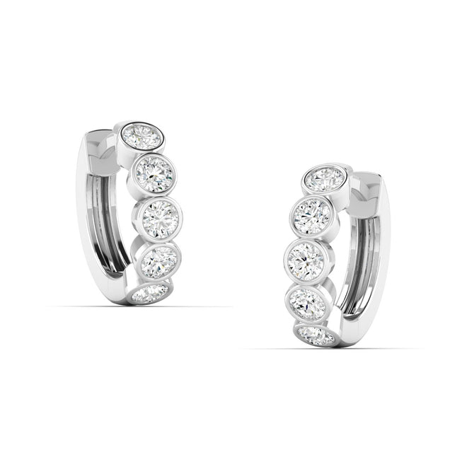 Lab Grown Diamond Huggy Earrings (0.75 TCW F+ Color+ VS+Clarity)