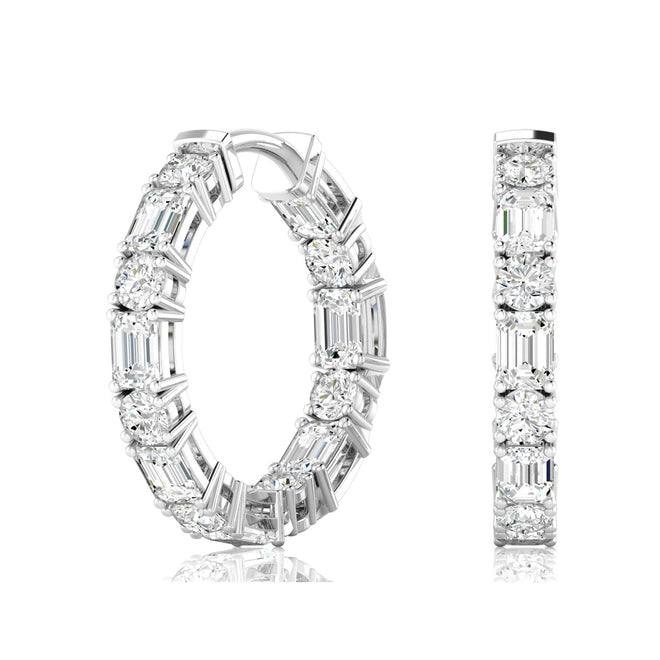 Lab Grown Diamond Earrings Inside-Out Earrings (5 Carats Total Weight F+Color VS+Clarity)