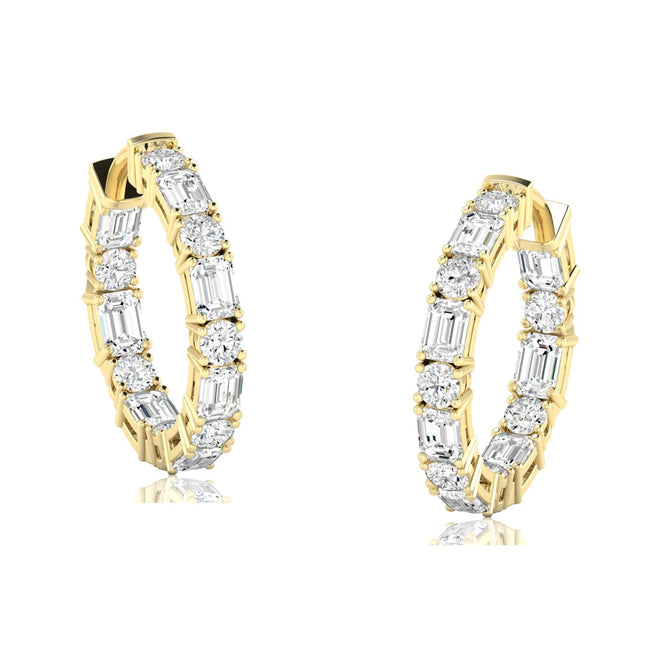 Lab Grown Diamond Earrings Inside-Out Earrings (5 Carats Total Weight F+Color VS+Clarity)