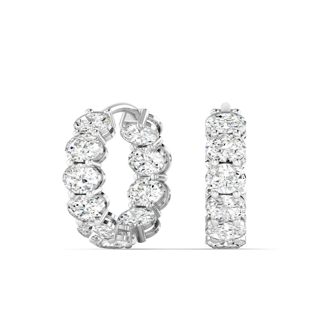 Lab Grown Oval Diamond Inside-Out Hoops (4.00 Total Carat Weight F+ Color- VS+ Clarity)