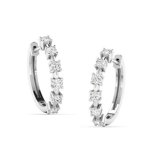 14 Karat Lab Grown Diamond Hoop Earrings (0.75 Total Carat Weight F+ Color-VS+ Clarity)