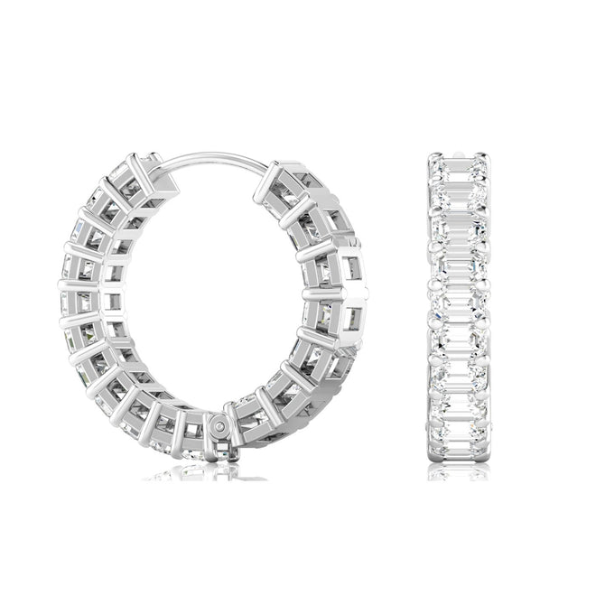 Lab Grown Diamond Emerald-Cut Inside Out Hoops(3.00 Total Carat Weight F+Color VS+Clarity)