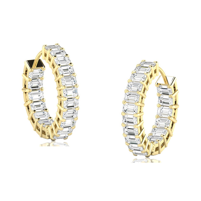 Lab Grown Diamond Emerald-Cut Inside Out Hoops(3.00 Total Carat Weight F+Color VS+Clarity)