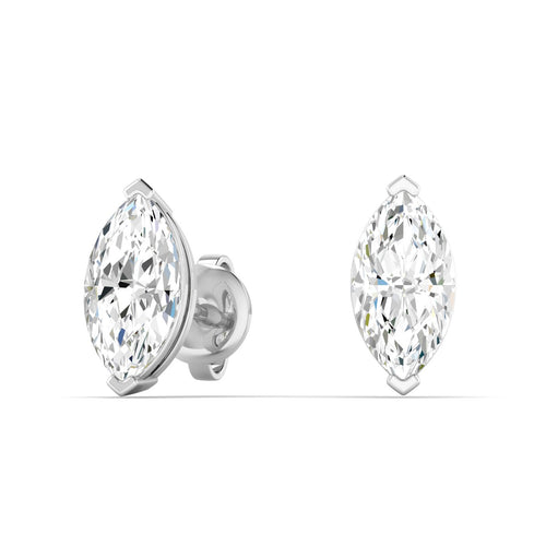 14 Karat Lab Grown Marquise Prong Set Diamond Earring (F+ Color-VS+ Color)