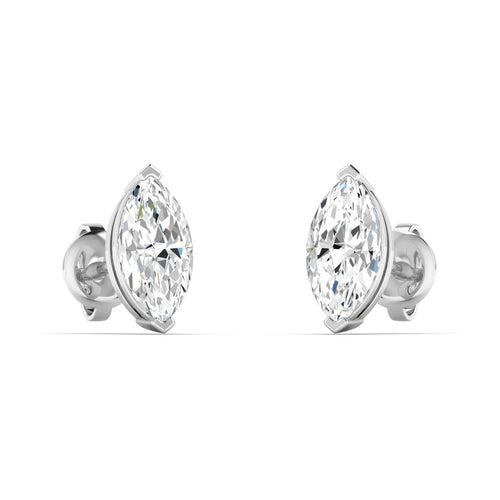 14 Karat Lab Grown Marquise Prong Set Diamond Earring (F+ Color-VS+ Color)