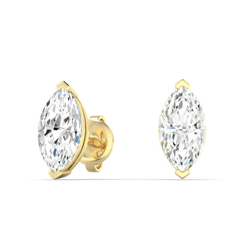 14 Karat Lab Grown Marquise Prong Set Diamond Earring (F+ Color-VS+ Color)