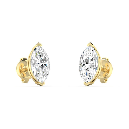 14 Karat Lab Grown Marquise Prong Set Diamond Earring (F+ Color-VS+ Color)