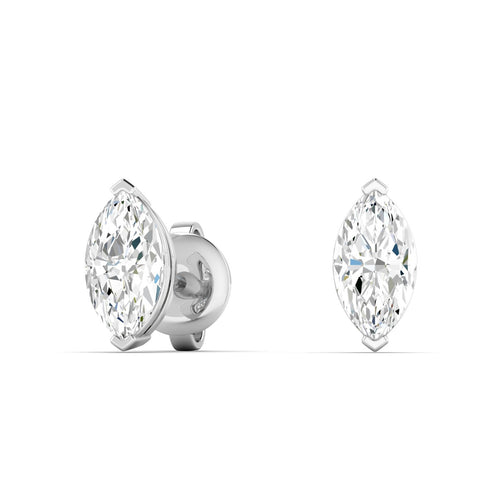 14 Karat Lab Grown Marquise Prong Set Diamond Earring (F+ Color-VS+ Color)