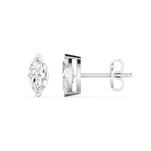 14 Karat Lab Grown Marquise Prong Set Diamond Earring (F+ Color-VS+ Color)