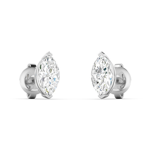 14 Karat Lab Grown Marquise Prong Set Diamond Earring (F+ Color-VS+ Color)