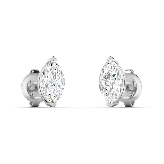 14  Karat Lab Grown Marquise Prong Set Diamond Earring (F+ Color-VS+ Color)