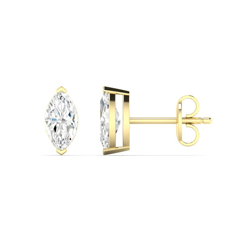 14 Karat Lab Grown Marquise Prong Set Diamond Earring (F+ Color-VS+ Color)