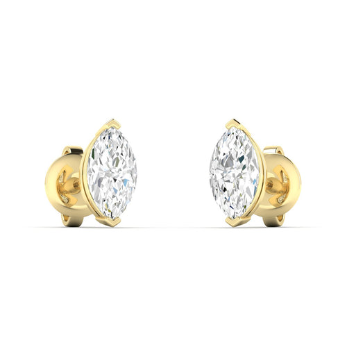 14 Karat Lab Grown Marquise Prong Set Diamond Earring (F+ Color-VS+ Color)