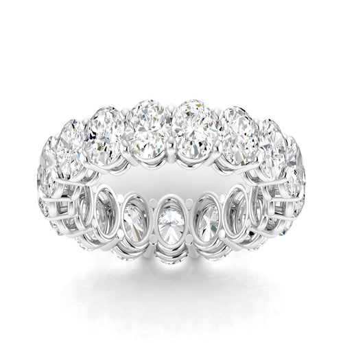 14 Karat White Gold Lab Grown Oval Diamond Eternity Band (5.00 total weight F+Color VS+ Clarity)) - Paul Nudelman Jewellers