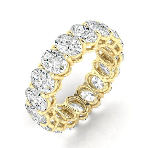 14 Karat White Gold Lab Grown Oval Diamond Eternity Band (5.00 total weight F+Color VS+ Clarity)) - Paul Nudelman Jewellers