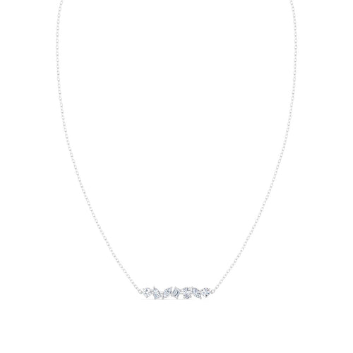 14 Karat Gold Multi-Shape Lab Grown Diamond Necklace 1.50 Carat Weight (F+Color VS+Clarity)