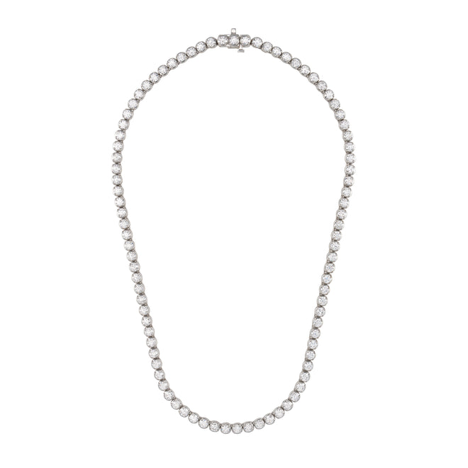 Lab Grown Diamond "Basket" Setting Tennis Necklace (F+ Color -VS+ Clarity)