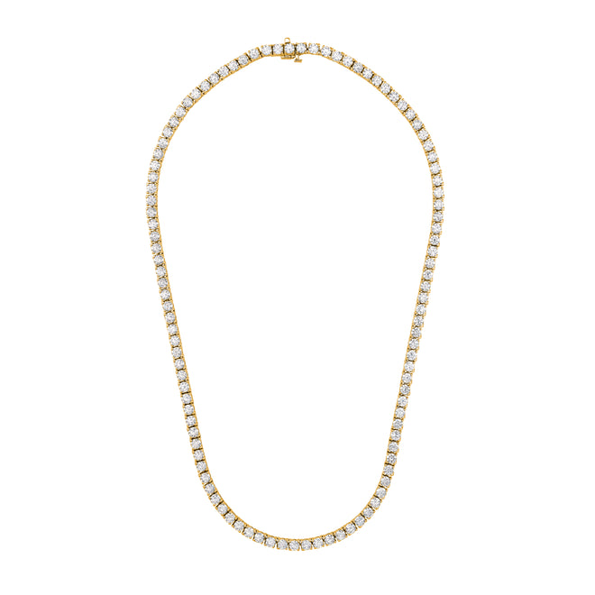Lab Grown Diamond Classic 4 Prong Setting Tennis Necklace(F+ Color-VS+-Clarity)
