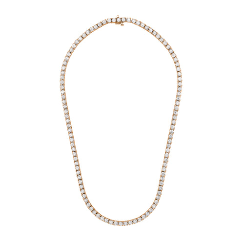 Lab Grown Diamond Classic 4 Prong Setting Tennis Necklace(F+ Color-VS+-Clarity)