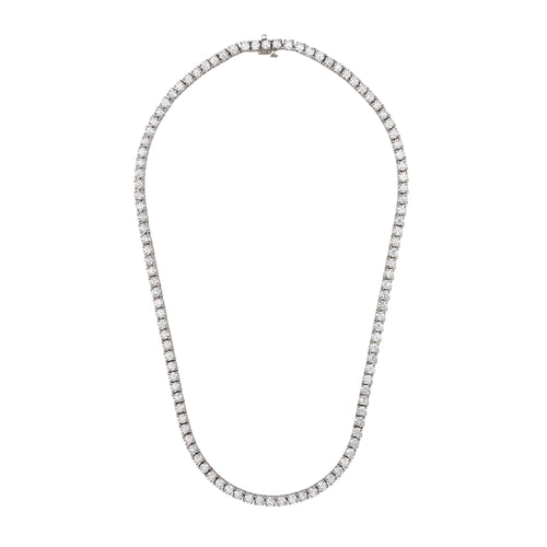 Lab Grown Diamond Classic 4 Prong Setting Tennis Necklace(F+ Color-VS+-Clarity)