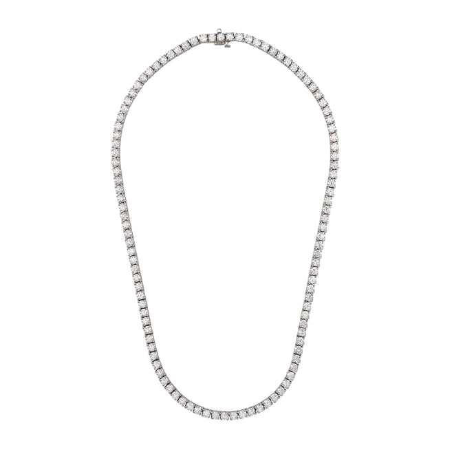 Lab Grown Diamond Classic 4 Prong Setting Tennis Necklace(F+ Color-VS+-Clarity)