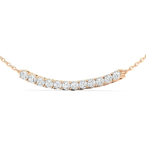 Lab Grown Oval Diamond Bar Necklace (2.00 TCW F+-Color VS+-Clarity)