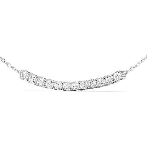 Lab Grown Oval Diamond Bar Necklace (2.00 TCW F+-Color VS+-Clarity)