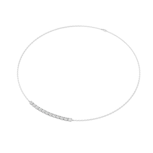Lab Grown Oval Diamond Bar Necklace (2.00 TCW F+-Color VS+-Clarity)