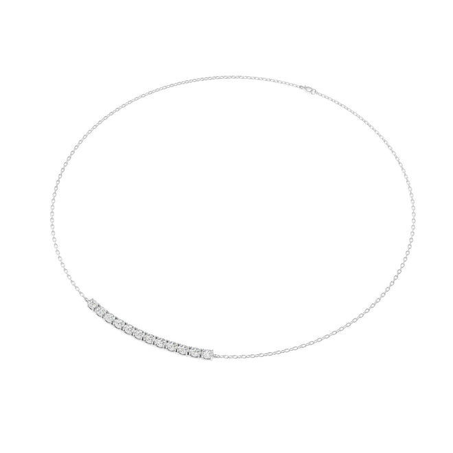 Lab Grown Oval Diamond Bar Necklace (2.00 TCW F+-Color VS+-Clarity)