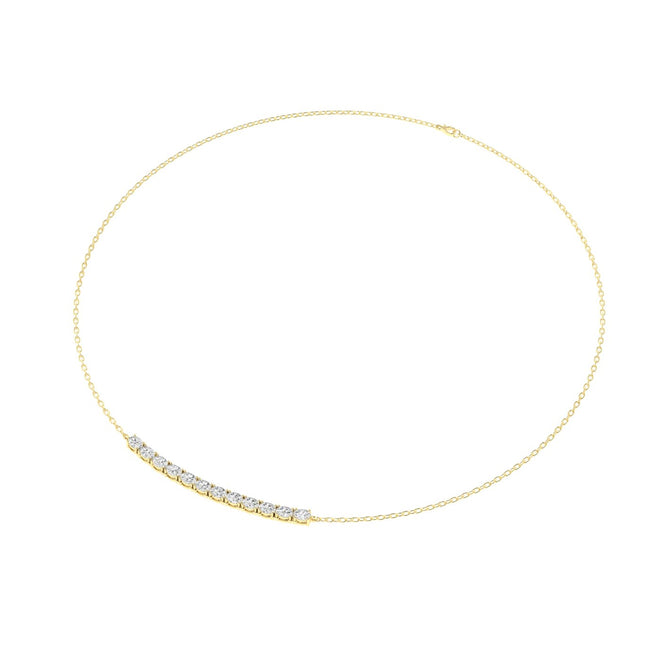 Lab Grown Oval Diamond Bar Necklace (2.00 TCW F+-Color VS+-Clarity)