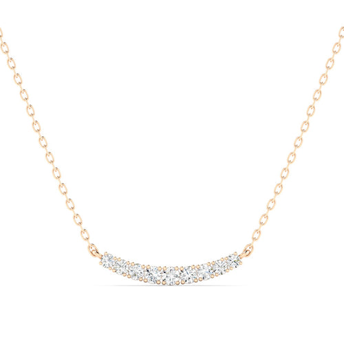 Lab Grown Round Graduated Diamond Bar Necklace (1.00 TCW F+ Color VS+ Clarity)
