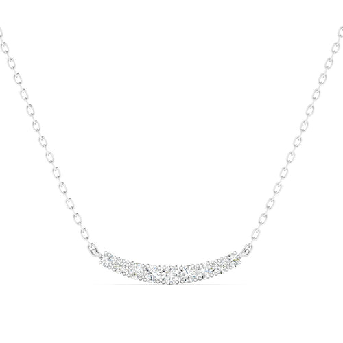 Lab Grown Round Graduated Diamond Bar Necklace (1.00 TCW F+ Color VS+ Clarity)