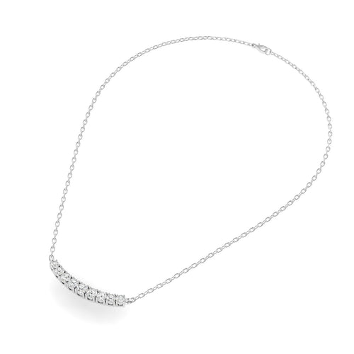 Lab Grown Round Graduated Diamond Bar Necklace (1.00 TCW F+ Color VS+ Clarity)