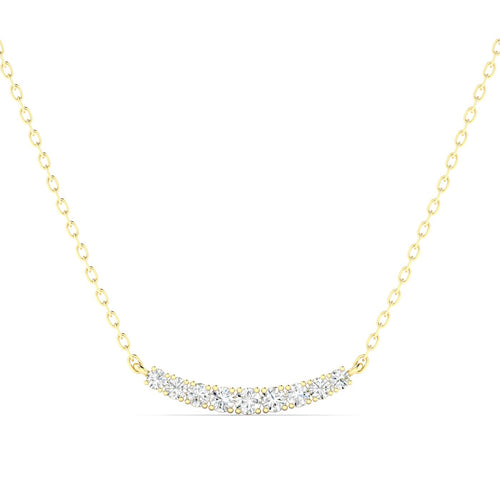 Lab Grown Round Graduated Diamond Bar Necklace (1.00 TCW F+ Color VS+ Clarity)