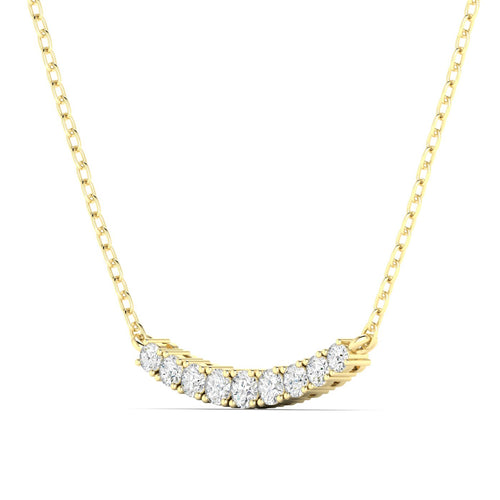 Lab Grown Round Graduated Diamond Bar Necklace (1.00 TCW F+ Color VS+ Clarity)