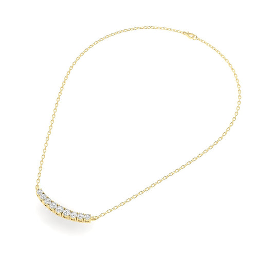 Lab Grown Round Graduated Diamond Bar Necklace (1.00 TCW F+ Color VS+ Clarity)
